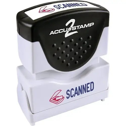 Accu-Stamp2 Pre-Ink "Scanned" Stamp Red And Blue Ink Accu-Stamp2 Pre-Ink "Scanned" Stamp Red And Blue Ink