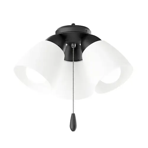 Universal 3-Light Ceiling Fan Light Kit In Matte Black Universal 3-Light Ceiling Fan Light Kit In Matte Black