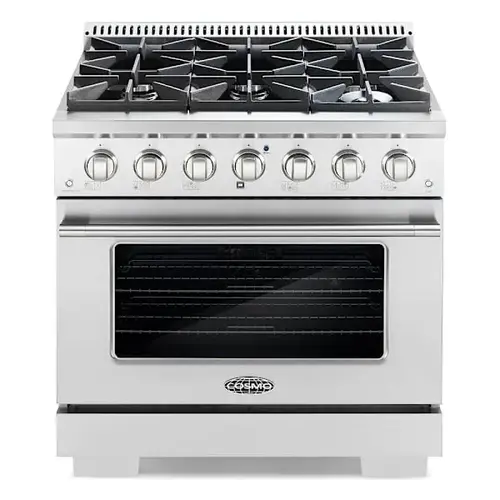 36" Vista Coll 4.5 Cu Ft Gas Range 6 Burners Convection Oven LED Panel Ss 36" Vista Coll 4.5 Cu Ft Gas Range 6 Burners Convection Oven LED Panel Ss