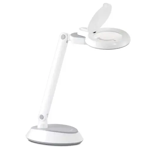 Ottlite Space-Saving LED Magnifier Desk Lamp, Clearsun, White Ottlite Space-Saving LED Magnifier Desk Lamp, Clearsun, White