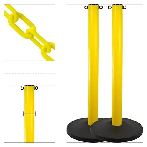 Yellow 3" Hd Industrial Stanchion Kit - pack of 2 Yellow 3" Hd Industrial Stanchion Kit - pack of 2