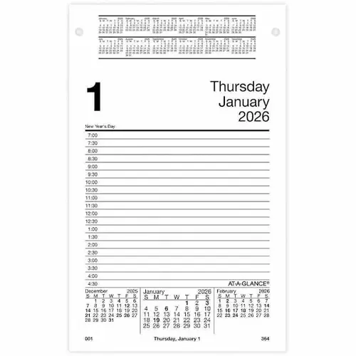 Pad Style Desk Pad Calendar Refill 12 Month Jan-Dec 2026 White Pad Style Desk Pad Calendar Refill 12 Month Jan-Dec 2026 White