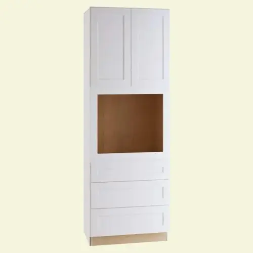 Nantucket Assembled 33x96x24 Oven Cabinet In Polar White Nantucket Assembled 33x96x24 Oven Cabinet In Polar White