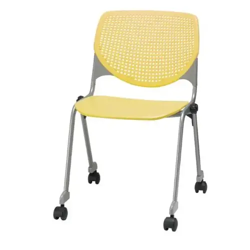 Kool Stack Chair, Casters, Yellow Kool Stack Chair, Casters, Yellow