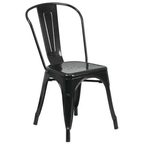 Indoor/Outdoor Metal Stackable Chair (Black) Indoor/Outdoor Metal Stackable Chair (Black)