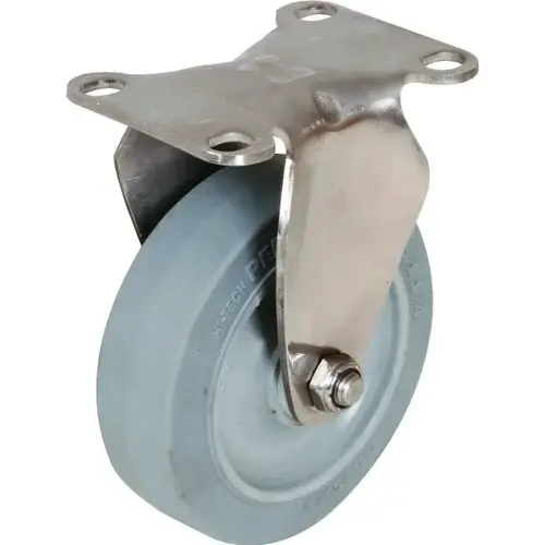4" Gray Non-Marking Rubber Rigid Caster 4" Gray Non-Marking Rubber Rigid Caster