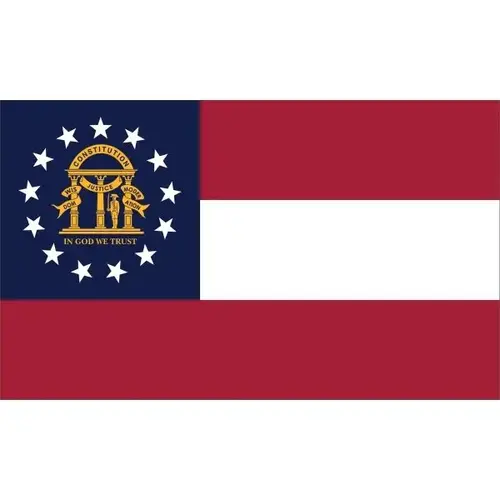 Georgia State Flag, Nylon, 5 ft X 3 ft Georgia State Flag, Nylon, 5 ft X 3 ft