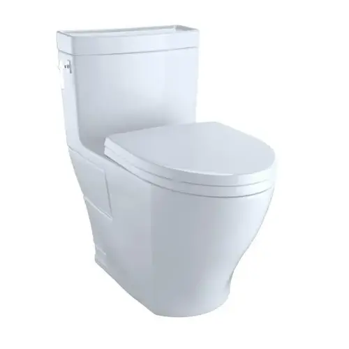 Aimes One-Piece 1.28 Gpf Toilet Universal Height, Washlet+, Cotton Aimes One-Piece 1.28 Gpf Toilet Universal Height, Washlet+, Cotton