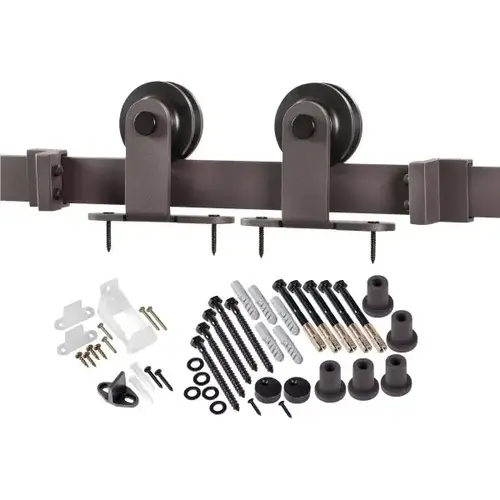 Decorative Sliding Barn Door Hardware - Bronze Top Strap Decorative Sliding Barn Door Hardware - Bronze Top Strap