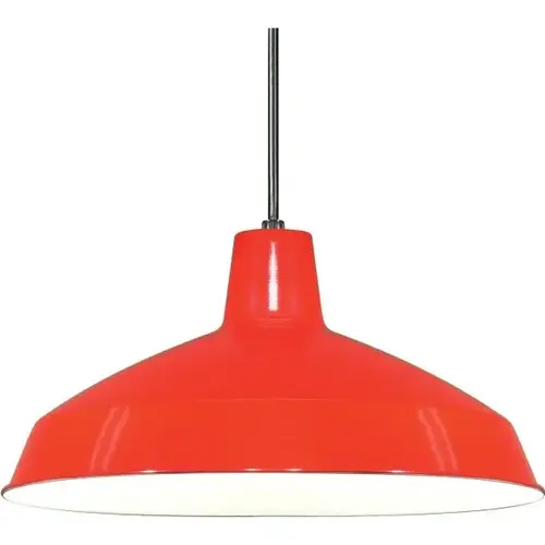 Nuvo Red One-Light 16 Warehouse Shade Pendant Nuvo Red One-Light 16 Warehouse Shade Pendant