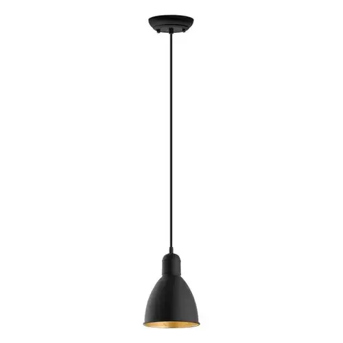 Priddy 1-Light Black Exterior And Gold Interior Mini Pendant Priddy 1-Light Black Exterior And Gold Interior Mini Pendant