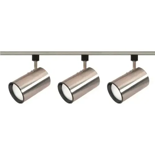 Nuvo Brushed Nickel Three-Light R30 Straight Cylinder Track Kit Nuvo Brushed Nickel Three-Light R30 Straight Cylinder Track Kit