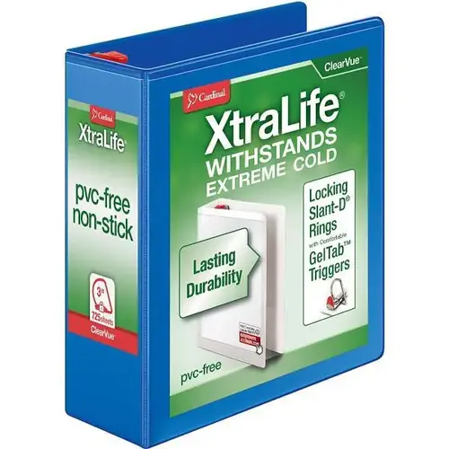 Xtralife 3" View Binder 725 Sheet Capacity D Ring Blue Xtralife 3" View Binder 725 Sheet Capacity D Ring Blue