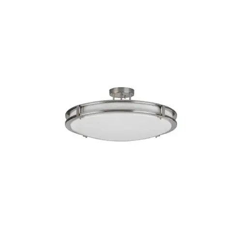 18" LED Semi-Flush Ceiling Mount Fixture, 27/30/35/40/50k, Satin Nickel 18" LED Semi-Flush Ceiling Mount Fixture, 27/30/35/40/50k, Satin Nickel