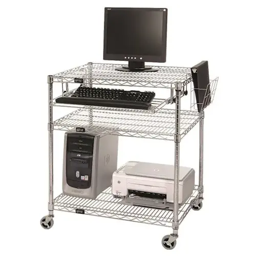 Computer/Lan Workstation 30"W X 24"D X 37"H Chrome Computer/Lan Workstation 30"W X 24"D X 37"H Chrome