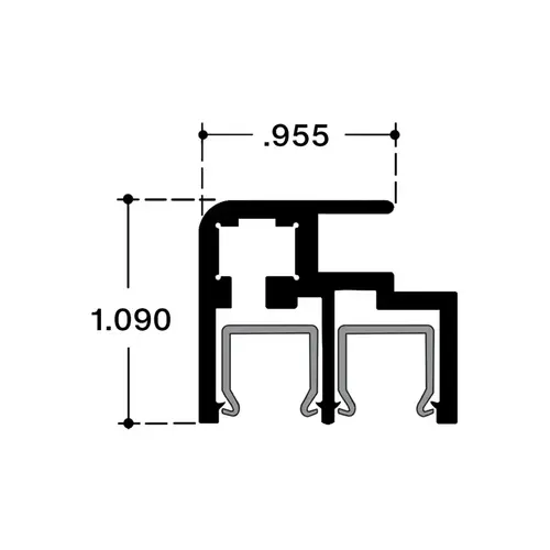 Top Sliding Door Rail with Plastic Insert 144" Length - Dark Black Bronze Anodized Top Sliding Door Rail with Plastic Insert 144" Length - Dark Black Bronze Anodized