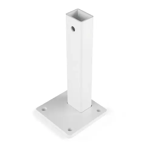 AR Surface Mount Offset Stanchion 10" Tall - White AR Surface Mount Offset Stanchion 10" Tall - White