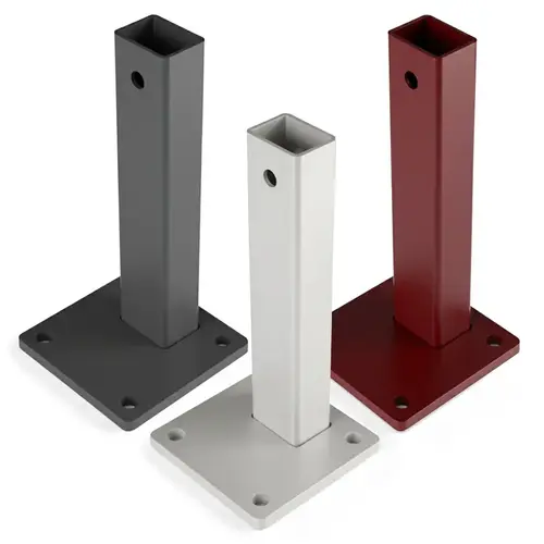 AR Surface Mount Offset Stanchion 10" Tall - Custom Powder Coat AR Surface Mount Offset Stanchion 10" Tall - Custom Powder Coat