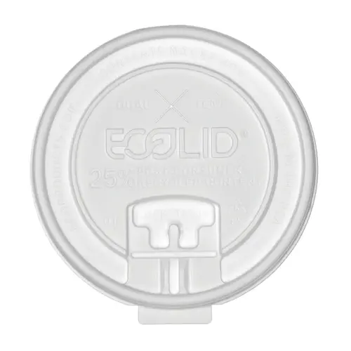 Ecolid Lid Flat RPET Translucent For 10-22 OZ Cup With Hole Lock Tab Sip Through - pack of 600 Ecolid Lid Flat RPET Translucent For 10-22 OZ Cup With Hole Lock Tab Sip Through - pack of 600