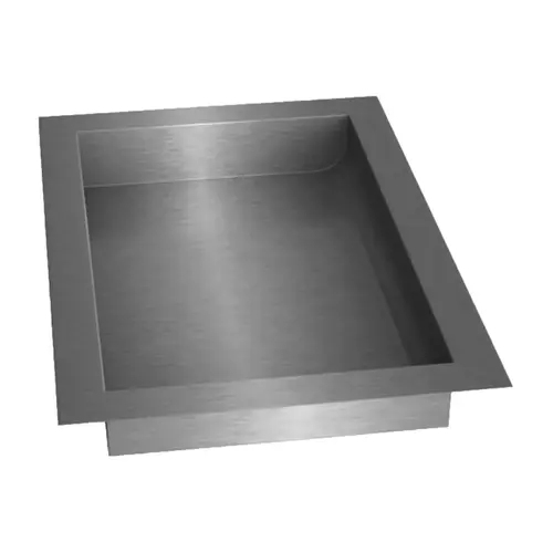 Non-Ricochet Drop-In Deal Tray Level 3 Bullet Resistant 16" Width x 12" Depth x 2" Height Brushed Stainless Steel Finish Non-Ricochet Drop-In Deal Tray Level 3 Bullet Resistant 16" Width x 12" Depth x 2" Height Brushed Stainless Steel Finish