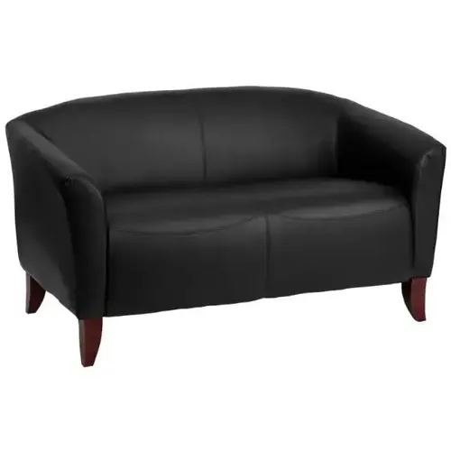 Hercules Imperial Series Black Leather Loveseat Hercules Imperial Series Black Leather Loveseat