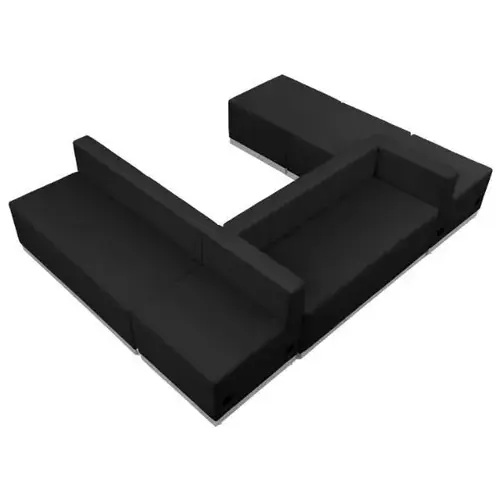 Hercules Alon Series Black Leather Reception Configuration U-Shaped, 6 Pieces Hercules Alon Series Black Leather Reception Configuration U-Shaped, 6 Pieces
