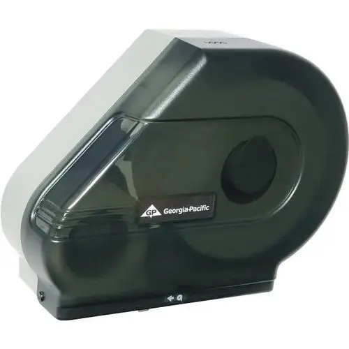 Georgia Pacific Jumbo Jr. Toilet Paper Dispenser, Translucent Smoke, Stub Roll Georgia Pacific Jumbo Jr. Toilet Paper Dispenser, Translucent Smoke, Stub Roll