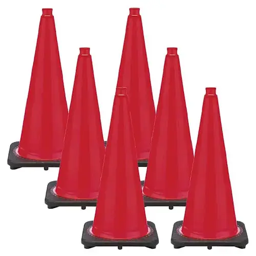 28" Red Traffic Cones - pack of 6 28" Red Traffic Cones - pack of 6