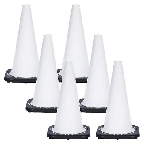 18" White Traffic Cones - pack of 6 18" White Traffic Cones - pack of 6