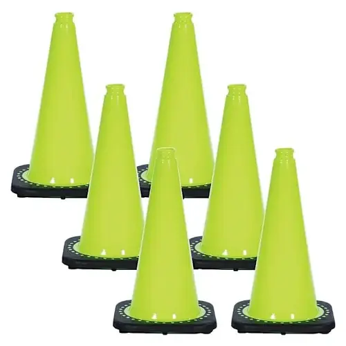 18" Safety Green Traffic Cones - pack of 6 18" Safety Green Traffic Cones - pack of 6
