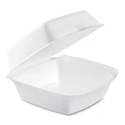 Foam Hinged Lid Containers, 6 X 5.78 X 3, White - pack of 500 Foam Hinged Lid Containers, 6 X 5.78 X 3, White - pack of 500