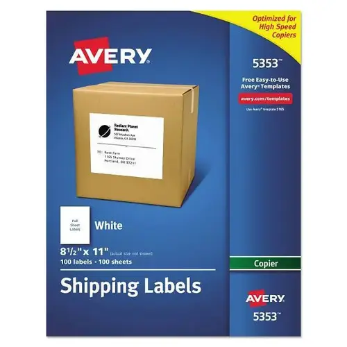 Copier Mailing Labels Copiers 8.5x11 White - pack of 100 Copier Mailing Labels Copiers 8.5x11 White - pack of 100