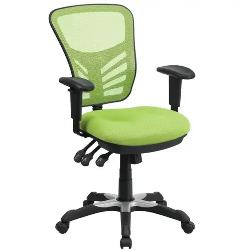 Mid-Back Green Mesh Chair With Triple Paddle Control Mid-Back Green Mesh Chair With Triple Paddle Control