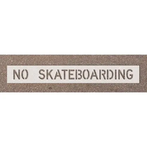Stock Complete Word Parking Stencil - No Skateboarding, 4 Letters Stock Complete Word Parking Stencil - No Skateboarding, 4 Letters