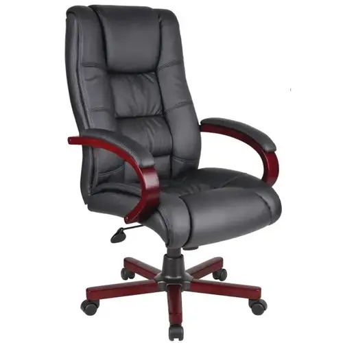 Mahogany Wood High Back Chair Black Mahogany Wood High Back Chair Black