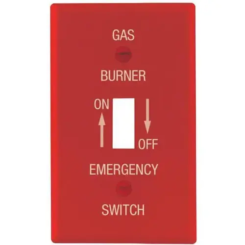 Titan Red Smooth 1-Gang Gas Toggle Standard Metal Wall Plate Titan Red Smooth 1-Gang Gas Toggle Standard Metal Wall Plate