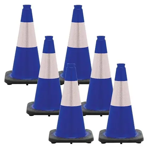 18" Blue Reflective Traffic Cones - pack of 6 18" Blue Reflective Traffic Cones - pack of 6