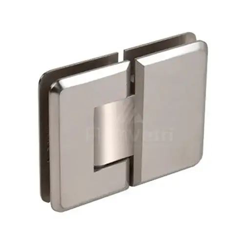Adjustable Glass to Glass 180 degree Portugal Radius Corner Bevelled edge Hinge Brushed Nickel Adjustable Glass to Glass 180 degree Portugal Radius Corner Bevelled edge Hinge Brushed Nickel