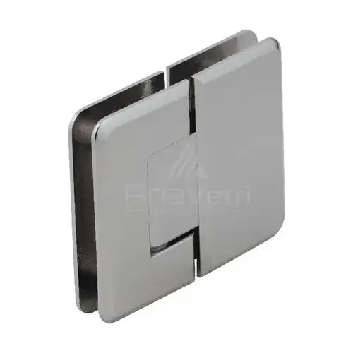 Adjustable Glass to Glass 180 degree Portugal Radius Corner Bevelled edge Hinge Polished Nickel Adjustable Glass to Glass 180 degree Portugal Radius Corner Bevelled edge Hinge Polished Nickel