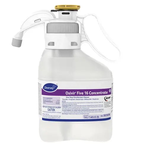 Oxivir Five 16 One-Step Disinfectant 1.4 L Multi Surface Liquid Concentrate Accelerated Hydrogen Peroxide (AHP) Colorless - pack of 2 Oxivir Five 16 One-Step Disinfectant 1.4 L Multi Surface Liquid Concentrate Accelerated Hydrogen Peroxide (AHP) Colorless - pack of 2