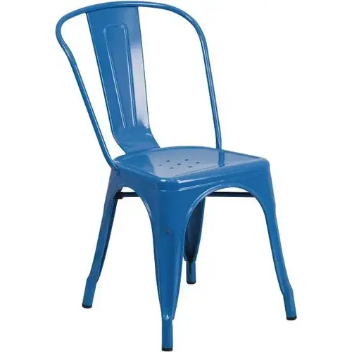 Blue Metal Outdoor Dining Chair Blue Metal Outdoor Dining Chair