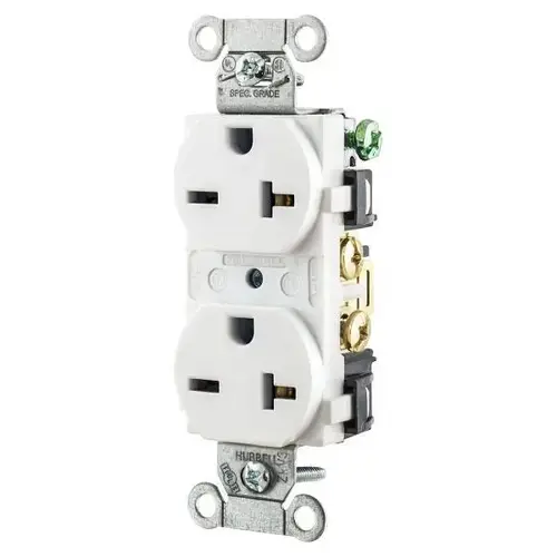 Wiring Straight Blade 20a 250v Heavy Duplex Recp White - pack of 10 Wiring Straight Blade 20a 250v Heavy Duplex Recp White - pack of 10