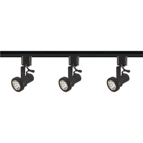 Nuvo Black Three-Light Mr16 Line Voltage Gimbal Ring Track Kit Nuvo Black Three-Light Mr16 Line Voltage Gimbal Ring Track Kit