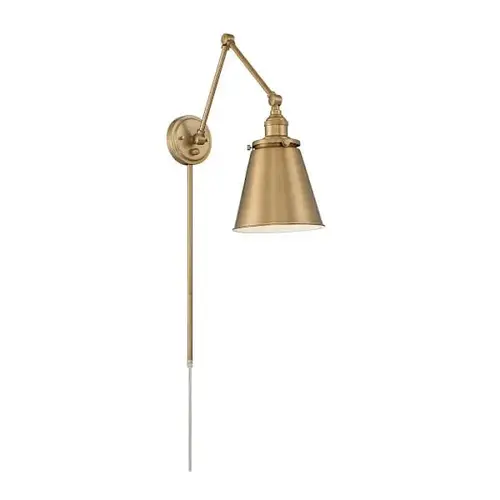 Bayard Swing Arm Fixture With Switch, Medium Base, Burnished Brass Bayard Swing Arm Fixture With Switch, Medium Base, Burnished Brass