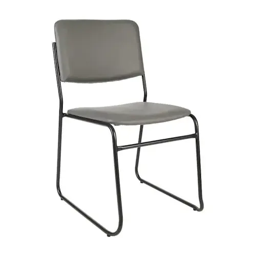 Hercules High Density Gray Vinyl Stacking Chair With Sled Base Hercules High Density Gray Vinyl Stacking Chair With Sled Base