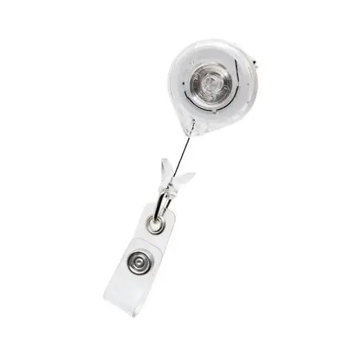 Round Mini-Bak Id Badge Retractor Clear Swivel Clip Strap - pack of 25 Round Mini-Bak Id Badge Retractor Clear Swivel Clip Strap - pack of 25