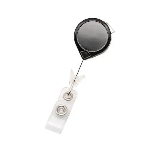 Round Min.i-Bak ID Badge Retractor Black - pack of 25 Round Min.i-Bak ID Badge Retractor Black - pack of 25