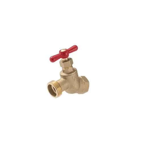 B & K Hose Bibb, 1/2 x 3/4 in Connection, FIP x MHT, Brass Body B & K Hose Bibb, 1/2 x 3/4 in Connection, FIP x MHT, Brass Body