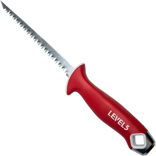 Level5 Keyhole Drywall Jab Saw With Blade, 6 in L Blade, Carbon Steel Blade, Soft Grip Handle Level5 Keyhole Drywall Jab Saw With Blade, 6 in L Blade, Carbon Steel Blade, Soft Grip Handle