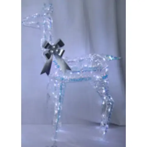 Santas Forest Iridescent Standing Doe Yard Decor, 18 in L, 6 in W, Metal/PVC Santas Forest Iridescent Standing Doe Yard Decor, 18 in L, 6 in W, Metal/PVC